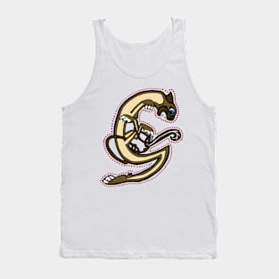 Ragdoll Cat Medieval Celtic Letter G Tank Top